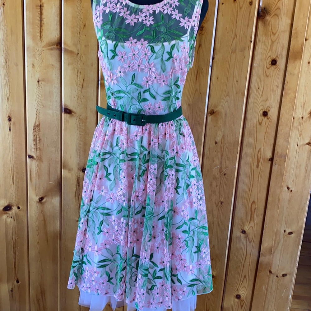 Eva Franco Floral Embroidered Dress